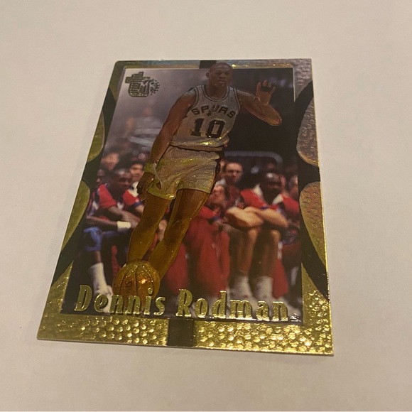 Dennis Rodman 1994-95 Topps MB Embossed Gold Basketball Card Vintage - Picture 3 of 3